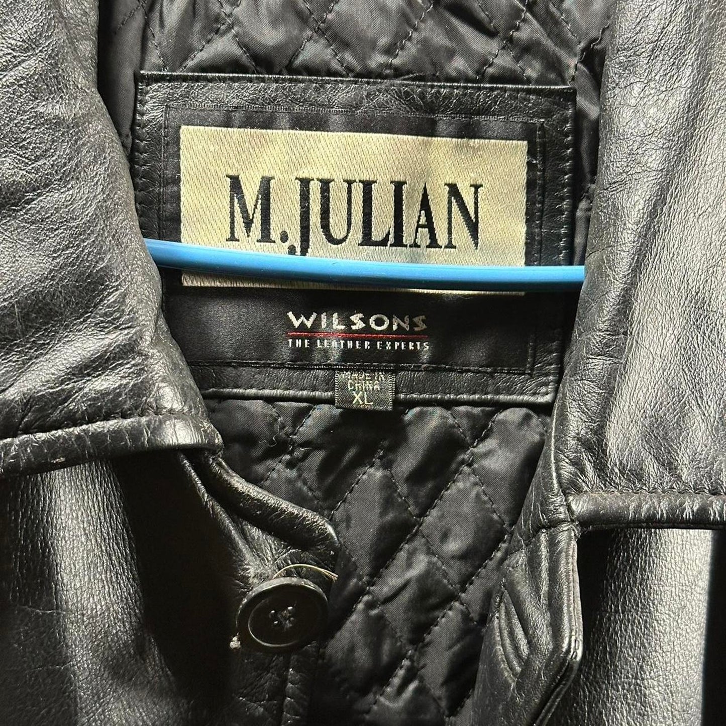 M. Julian by Wilsons Leather Experts Black Leather Button-Up Coat