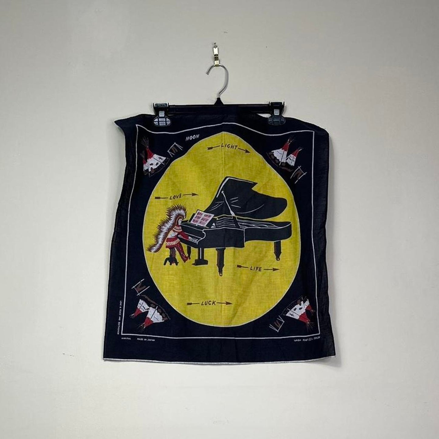 Kapital Love & Peace Black & Yellow Bandana