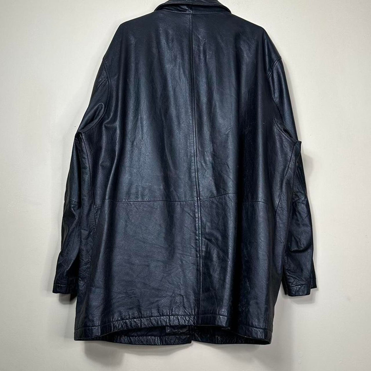 M. Julian by Wilsons Leather Experts Black Leather Button-Up Coat